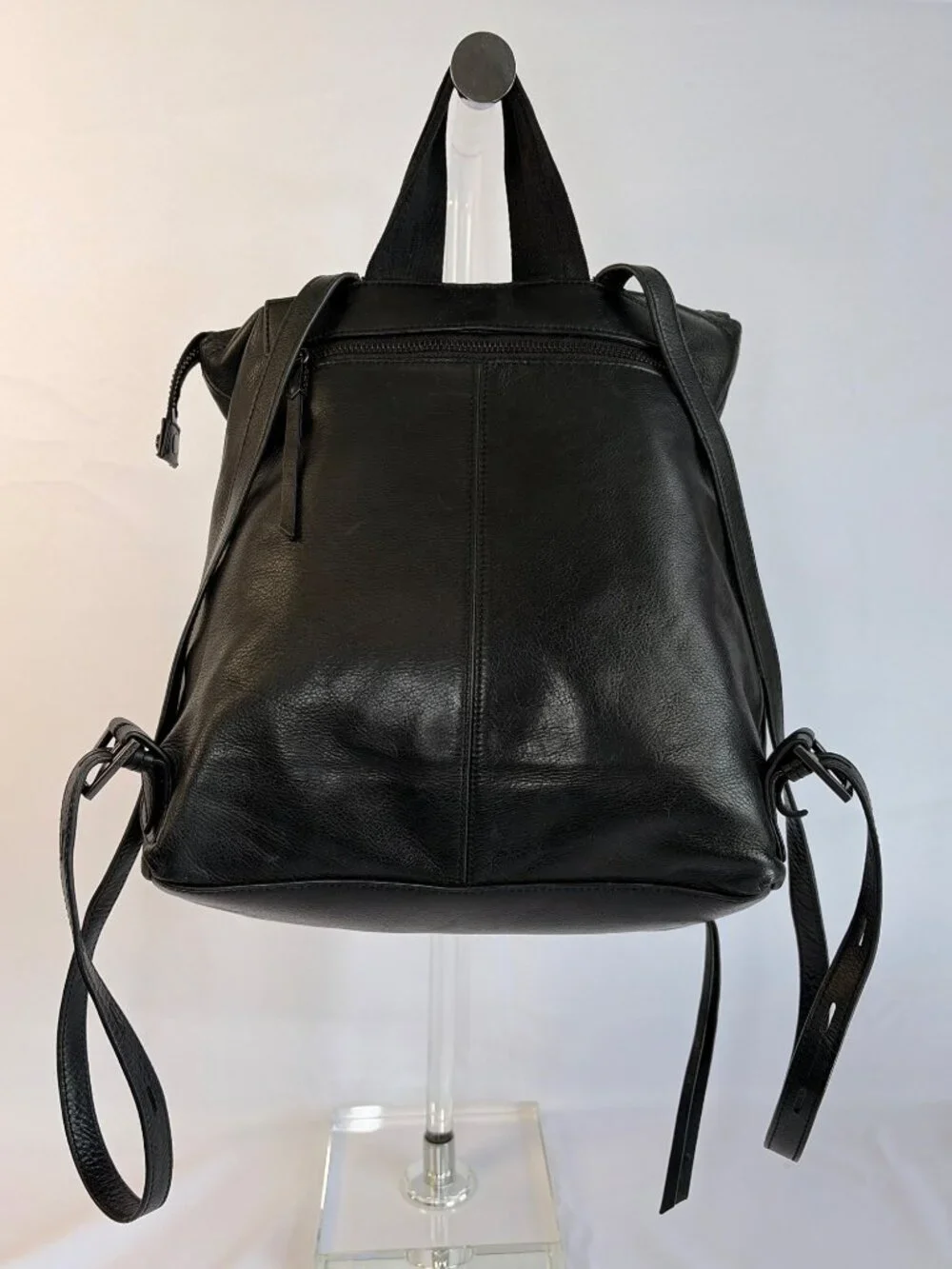 Botkier Backpack Convertible Tote Purse Gunmetal Black Pebbled Leather